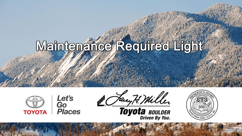 Maintenance Required Light Service at Boulder Toyota