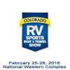 60TH annual Colorado  RV sports boat travel show February 25 - 28, 2016